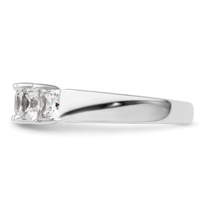 14K White Gold 5-Stone Real Diamond Band