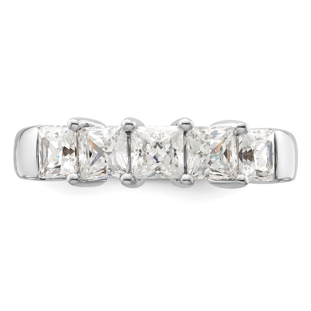 14K White Gold 5-Stone Real Diamond Band