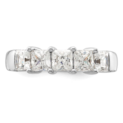 14K White Gold 5-Stone Real Diamond Band