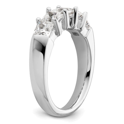 14K White Gold 5-Stone Real Diamond Band
