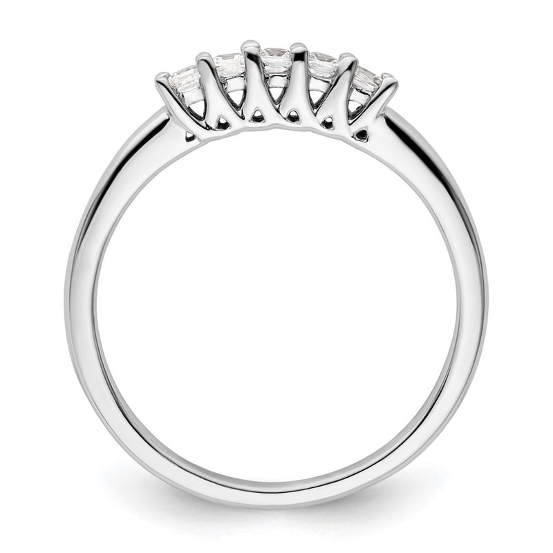 14K White Gold 5-Stone Real Diamond Band