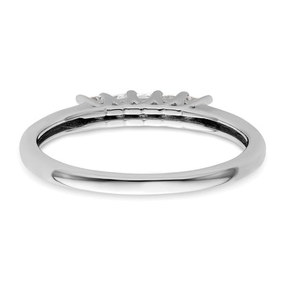 0.25ct. CZ Solid Real 14K White Gold 5-Stone Wedding Band Ring