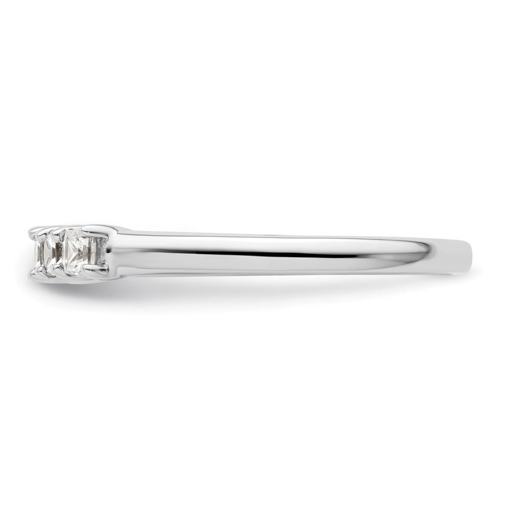 0.34ct. CZ Solid Real 14K White Gold 5-Stone Wedding Band Ring