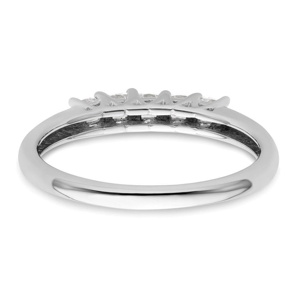 0.34ct. CZ Solid Real 14K White Gold 5-Stone Wedding Band Ring