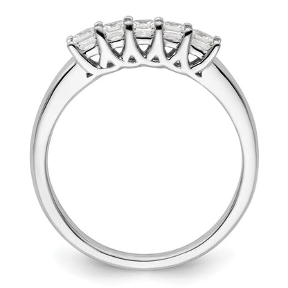14K White Gold 5-Stone Real Diamond Band