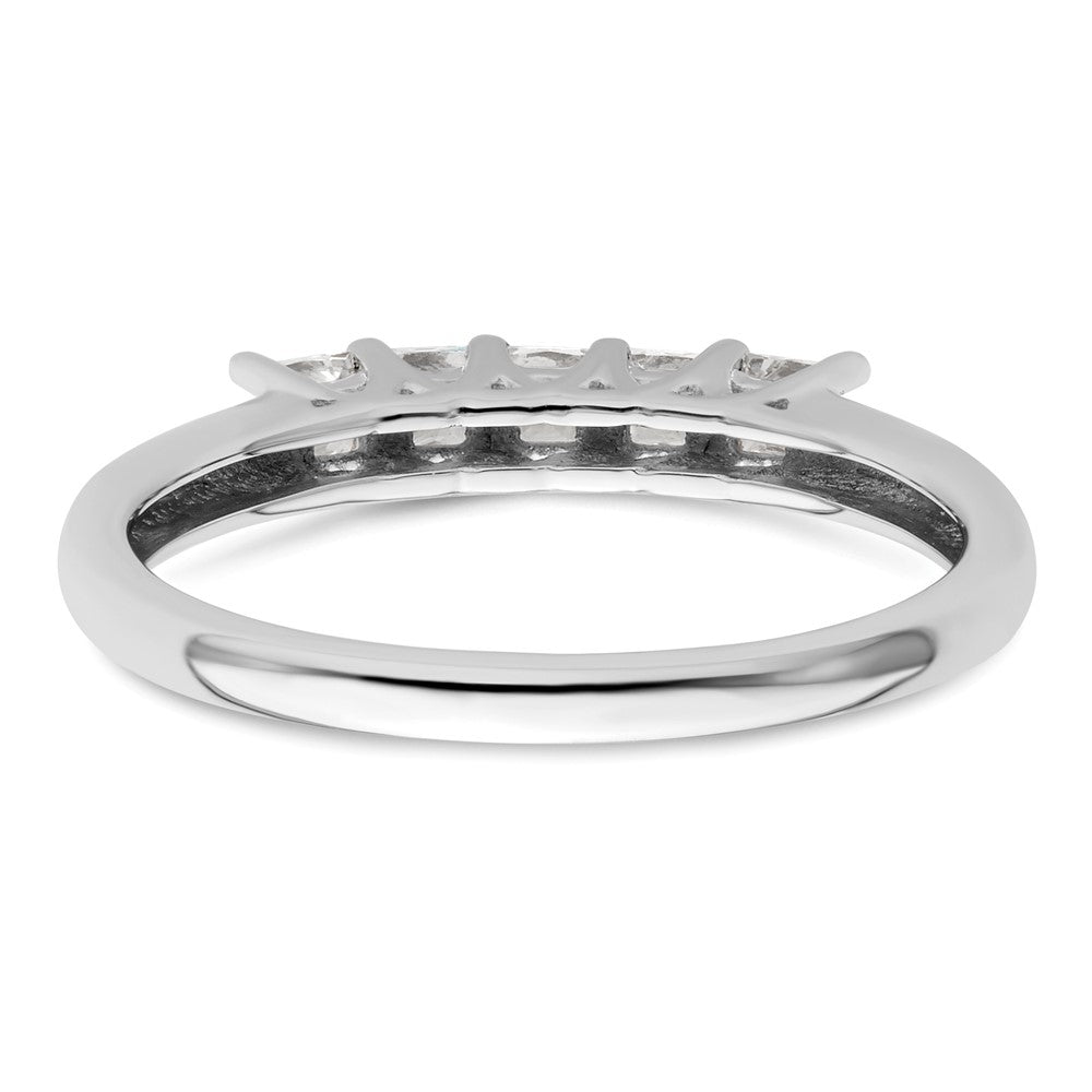 14K White Gold 5-Stone Real Diamond Band