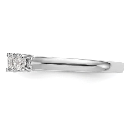 14K White Gold 5-Stone Real Diamond Band