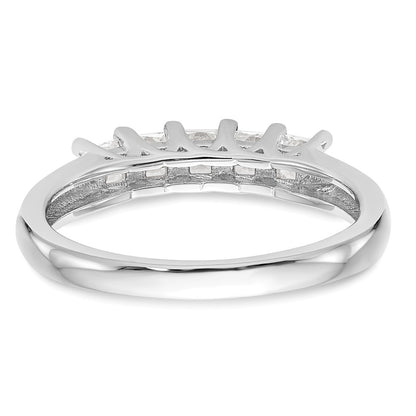 14K White Gold 5-Stone Real Diamond Band