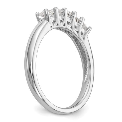 14K White Gold 5-Stone Real Diamond Band