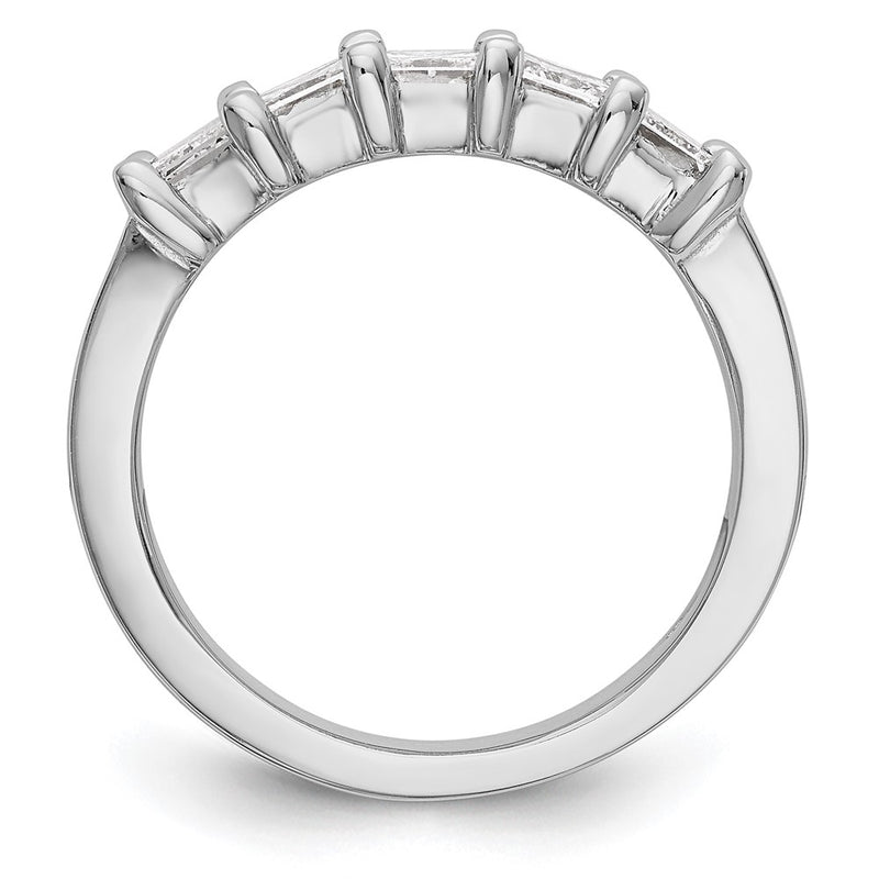14K White Gold 5-Stone Real Diamond Band