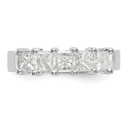 14K White Gold 5-Stone Real Diamond Band