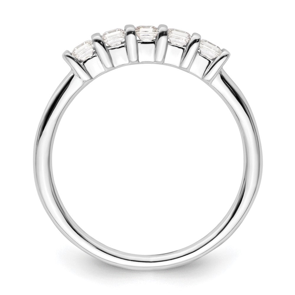 14K White Gold 5-Stone Real Diamond Band