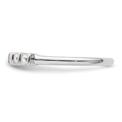 14K White Gold 5-Stone Real Diamond Band