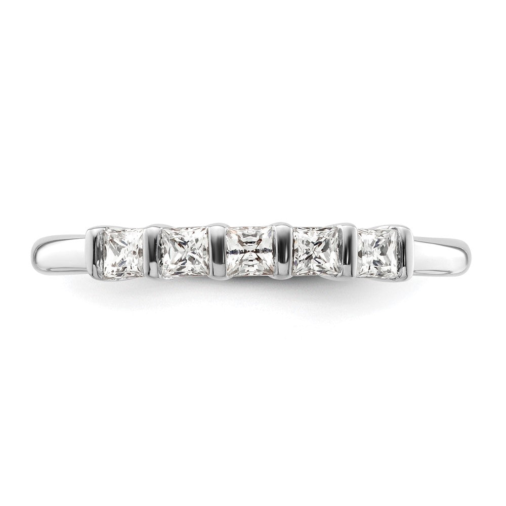 14K White Gold 5-Stone Real Diamond Band
