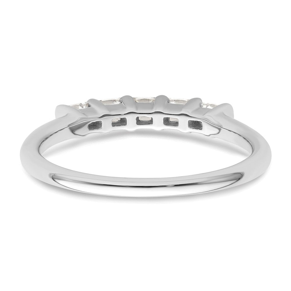 14K White Gold 5-Stone Real Diamond Band