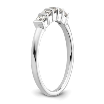 14K White Gold 5-Stone Real Diamond Band
