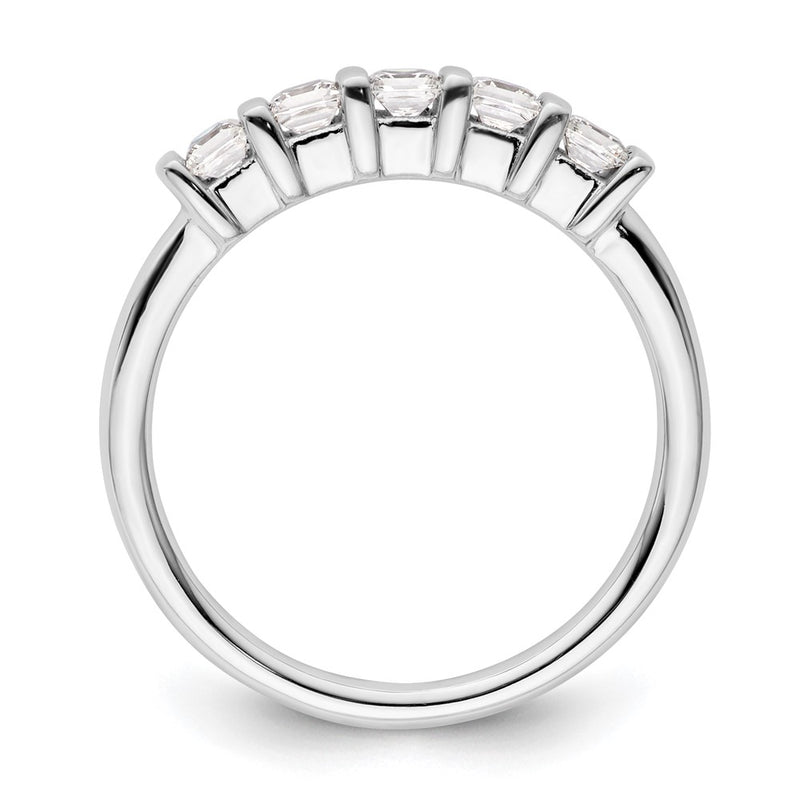 14K White Gold 5-Stone Real Diamond Band