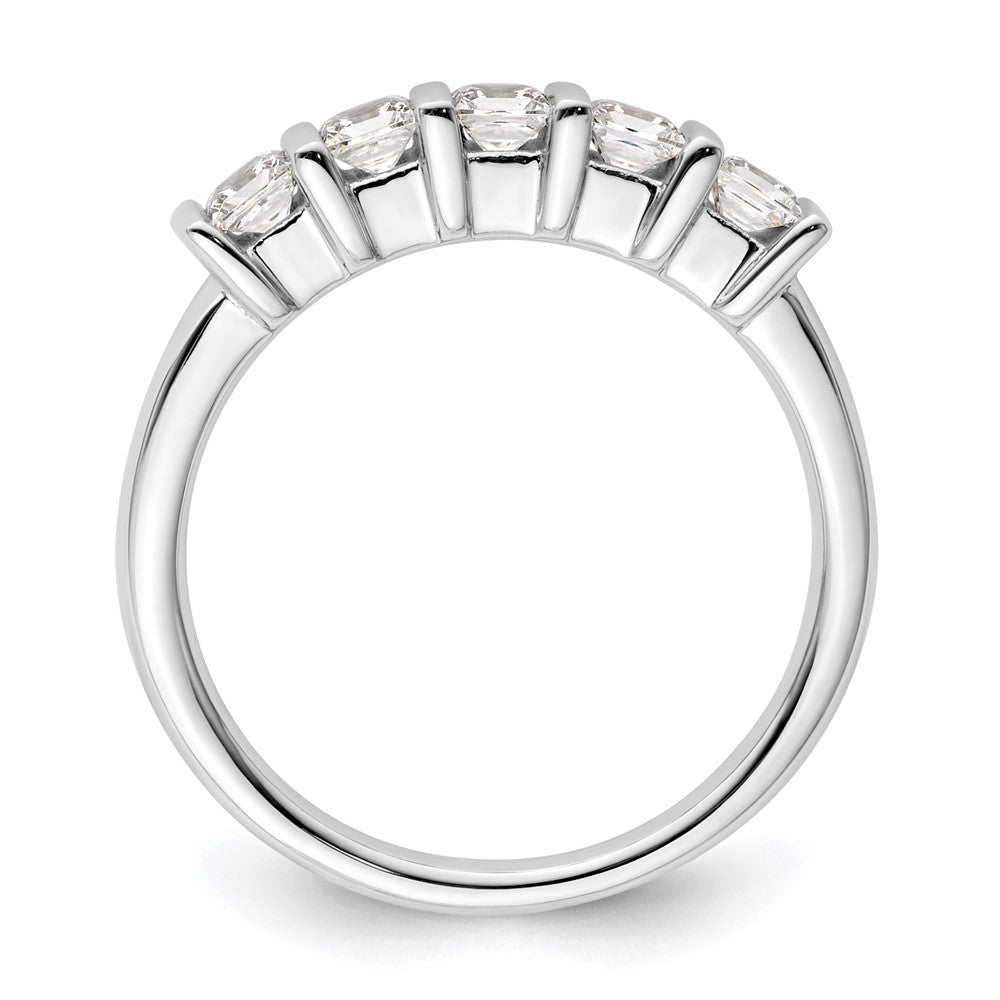 14K White Gold 5-Stone Real Diamond Band