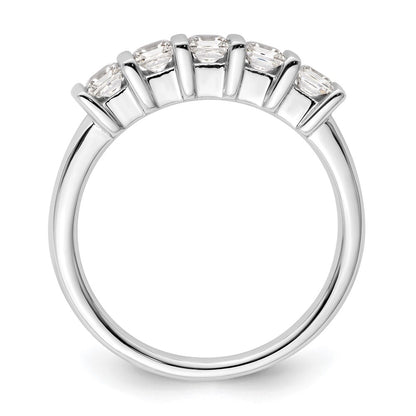 14K White Gold 5-Stone Real Diamond Band