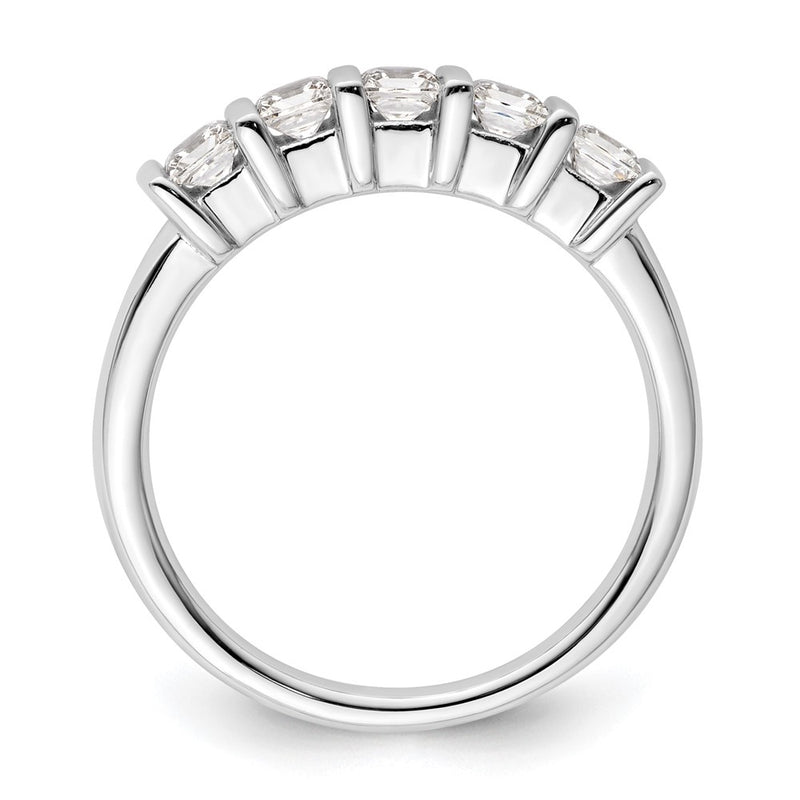 14K White Gold 5-Stone Real Diamond Band