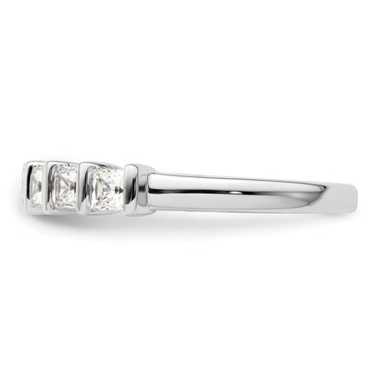 14K White Gold 5-Stone Real Diamond Band
