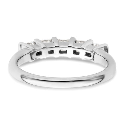 14K White Gold 5-Stone Real Diamond Band