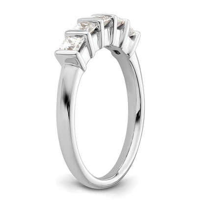 14K White Gold 5-Stone Real Diamond Band