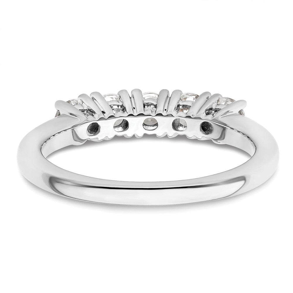 14K White Gold 5-Stone Real Diamond Band