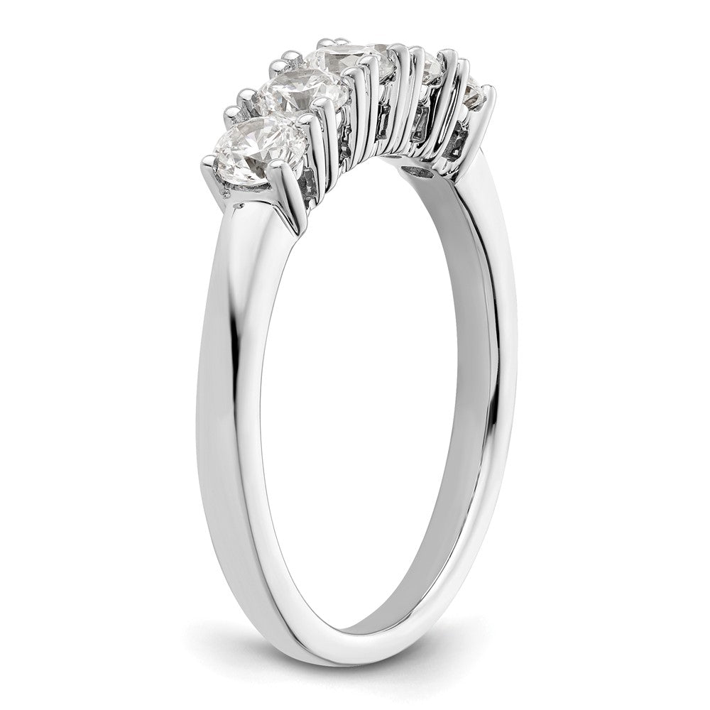 14K White Gold 5-Stone Real Diamond Band
