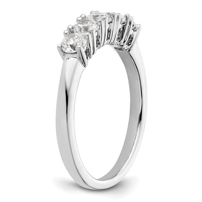 14K White Gold 5-Stone Real Diamond Band