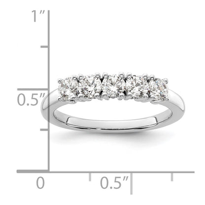 14K White Gold 5-Stone Real Diamond Band