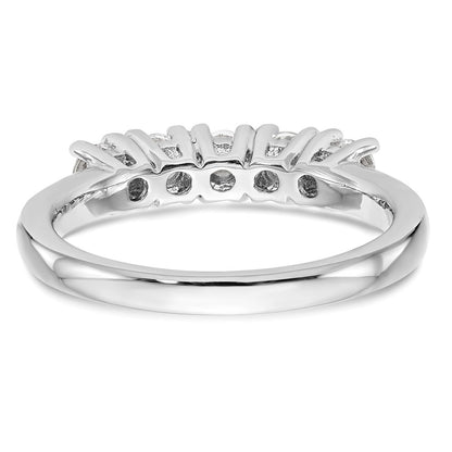 14K White Gold 5-Stone Real Diamond Band