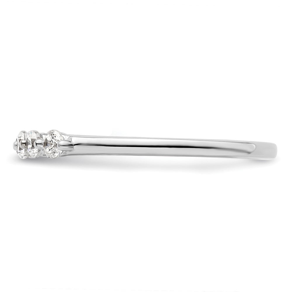 14K White Gold 5-Stone Real Diamond Band