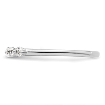 14K White Gold 5-Stone Real Diamond Band