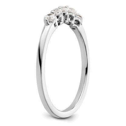 14K White Gold 5-Stone Real Diamond Band