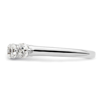 14K White Gold 5-Stone Real Diamond Band