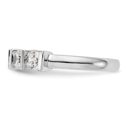 14K White Gold 5-Stone Real Diamond Band