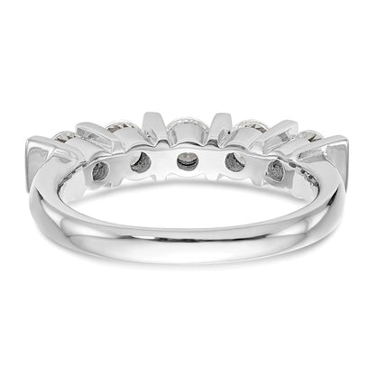 14K White Gold 5-Stone Real Diamond Band