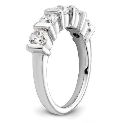 14K White Gold 5-Stone Real Diamond Band