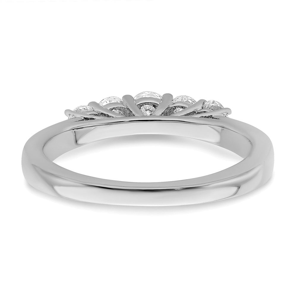 14K White Gold 5-Stone Real Diamond Band