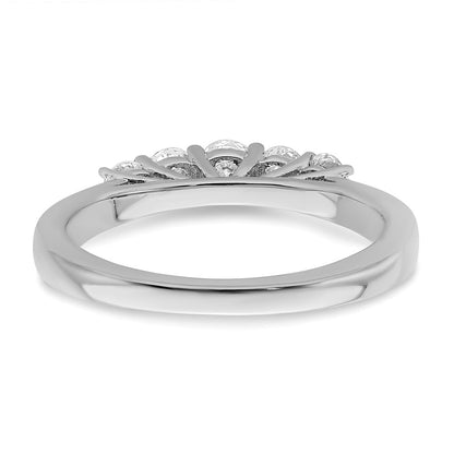 14K White Gold 5-Stone Real Diamond Band