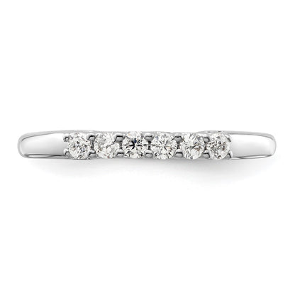 0.25ct. CZ Solid Real 14K White Gold 6-Stone Wedding Band Ring