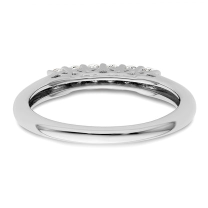 0.25ct. CZ Solid Real 14K White Gold 6-Stone Wedding Band Ring