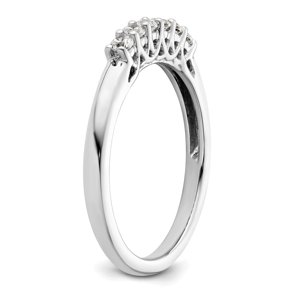0.25ct. CZ Solid Real 14K White Gold 6-Stone Wedding Band Ring