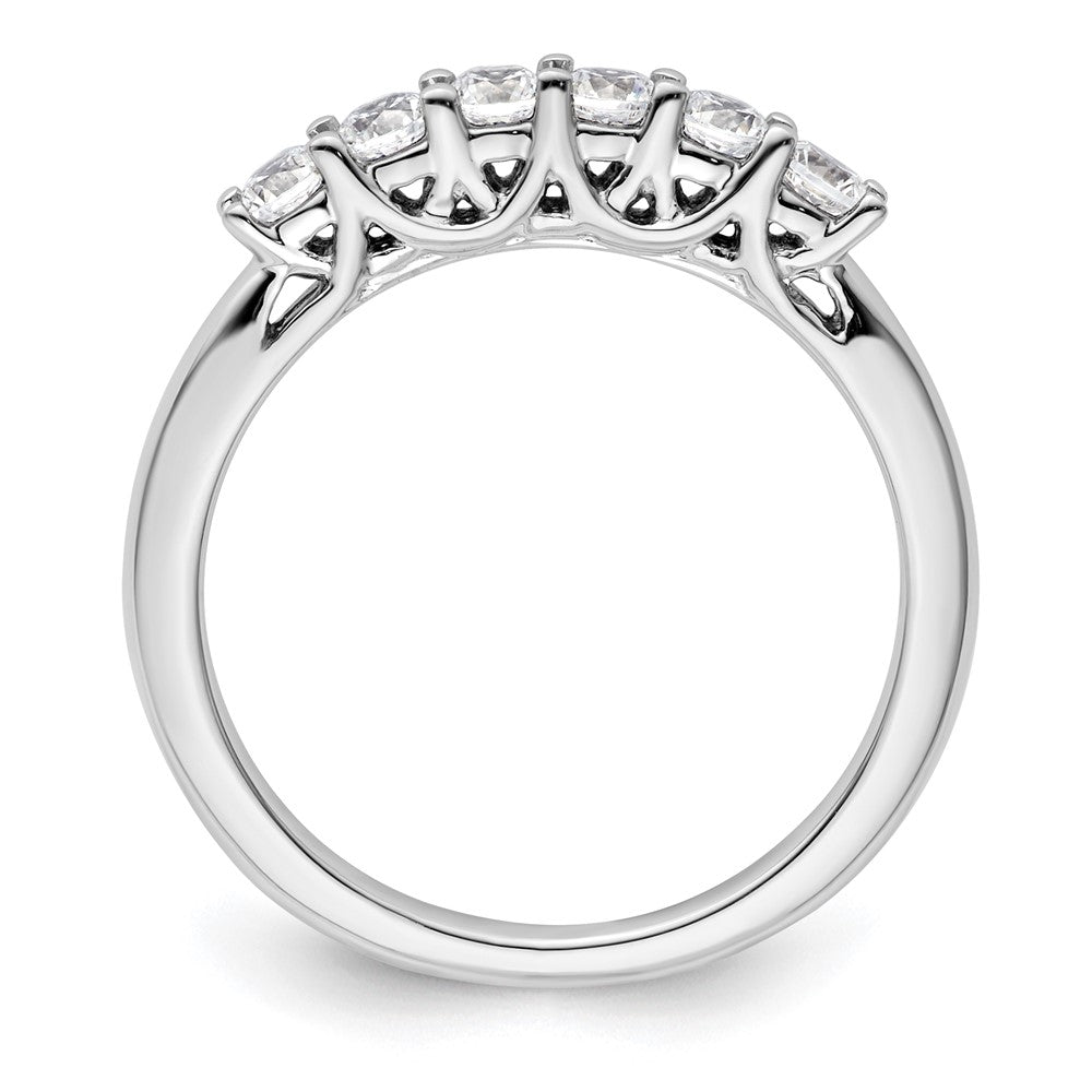 14K White Gold 6-Stone Real Diamond Band