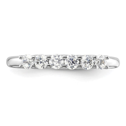 14K White Gold 6-Stone Real Diamond Band