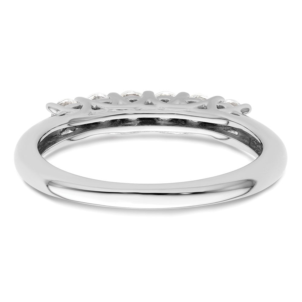 14K White Gold 6-Stone Real Diamond Band