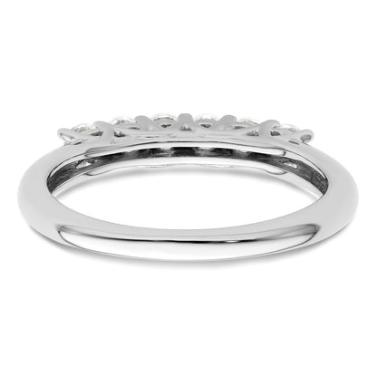 14K White Gold 6-Stone Real Diamond Band