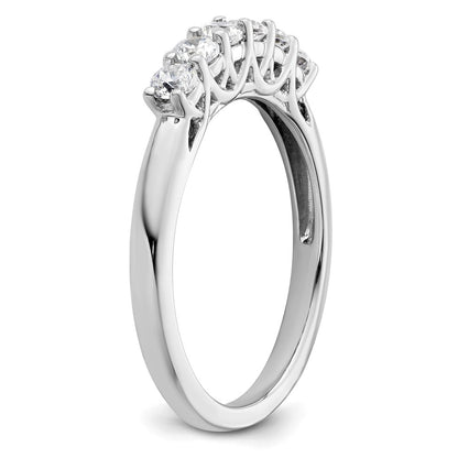 14K White Gold 6-Stone Real Diamond Band