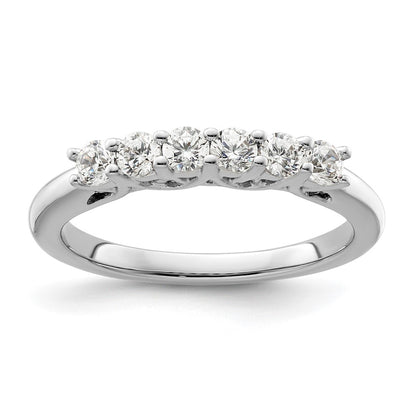 14K White Gold 6-Stone Real Diamond Band